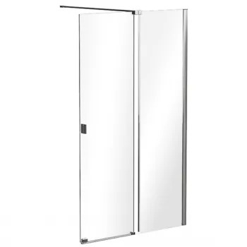 Cabina de dus walk-in Besco Vayo Chrome 110cm cu parte culisanta profile crom imagine