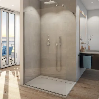 Cabina de dus Walk-In SanSwiss Easy STR4P 100cm  sticla securizata 8mm imagine