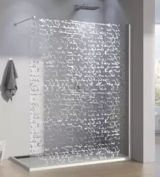 Cabina de dus Walk-In SanSwiss Pur 120 cm sticla securizata decor Signs 8 mm imagine