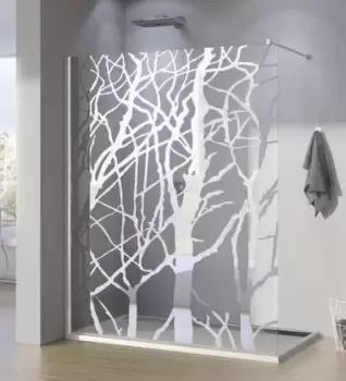 Cabina de dus Walk-In SanSwiss Pur 120 cm sticla securizata decor Tree 8 mm imagine