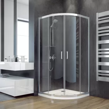 Cabina dus semirotunda Besco Modern 80x80 tratata anticalcar imagine