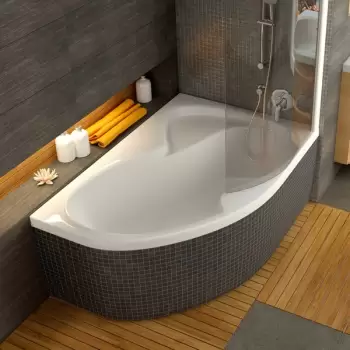 Cada asimetrica Ravak Rosa II 160x105cm orientare dreapta alb imagine