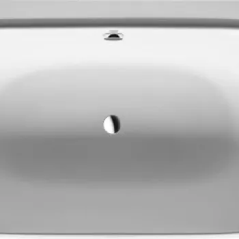 Cada baie asimetrica Duravit Luv 185x95cm compozit orientare stanga cu panou integrat si picioare incluse imagine