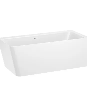 Cada baie asimetrica Roca Ona 160x70cm orientare stanga include panouri si sifon cu ventil click-clack Stonex alb imagine