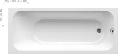Cada baie rectangulara Ravak Chrome Slim 170x75cm acril imagine