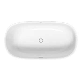 Cada freestanding Duravit Zencha 160x85cm DuroCast Plus ventil click-clack alb imagine