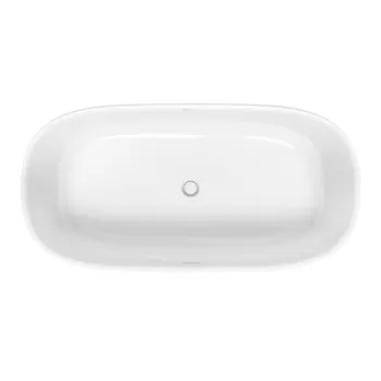 Cada freestanding Duravit Zencha 180x90cm DuroCast Plus ventil click-clack alb imagine