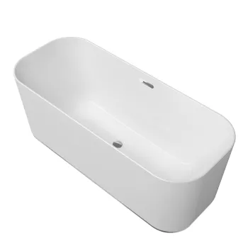 Cada freestanding Villeroy & Boch Finion 170x70cm  ventil click-clack crom  Stone White imagine