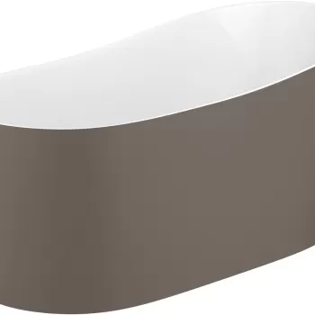 Cada ovala free-standing Roca Maui 155x70cm Stonex ventil click-clack cafea imagine