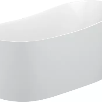 Cada ovala free-standing Roca Maui 155x70cm Stonex ventil click-clack gri perla imagine