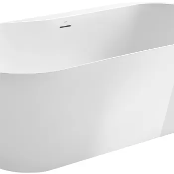 Cada ovala free-standing Roca Raina 159x75cm Stonex ventil click-clack alb imagine