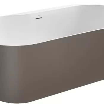 Cada ovala free-standing Roca Raina 159x75cm Stonex ventil click-clack cafea imagine