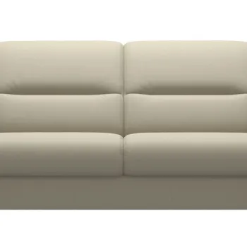 Canapea cu 2 locuri Stressless Fiona 165cm picioare lemn Grey stain tapiterie piele Paloma Light Grey imagine