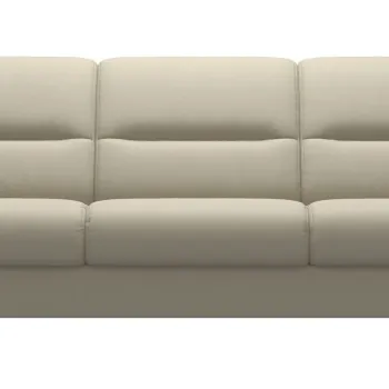 Canapea cu 3 locuri Stressless Fiona 230cm picioare lemn Grey stain tapiterie piele Paloma Light Grey imagine