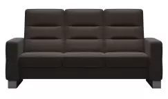 Canapea cu 3 locuri Stressless Wave M cu spatar inalt picioare inox tapiterie piele Paloma Chestnut imagine