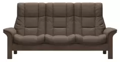 Canapea cu 3 locuri Stressless Windsor M cu spatar inalt cadru Walnut tapiterie piele Batik Mole imagine