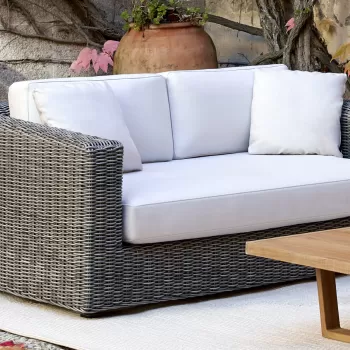 Canapea exterior Point Heritage cu 2 locuri structura aluminiu cadru gri textil gri G2 1252 imagine