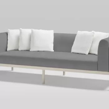 Canapea exterior Point Origin cu 3 locuri cadru crem aluminiu textil gri G2 1252 imagine