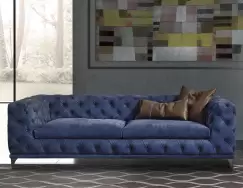 Canapea Gamma Aston cu 3 locuri 254cm piele Nabuk H273 HandMade in Italy imagine