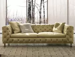 Canapea Gamma Aston cu 3 locuri 254cm piele Piuma E534 HandMade in Italy imagine