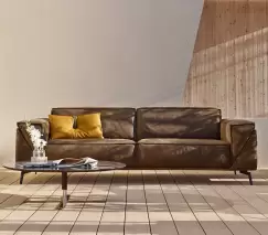 Canapea Gamma Dandy Edwin cu 3 locuri 248x101cm piele Burt F616 HandMade in Italy imagine