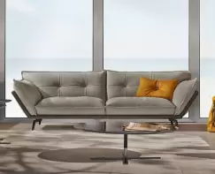 Canapea Gamma Dandy Hollywood cu 3 locuri 258cm piele Zero Impact F301 si Nabuk H265 HandMade in Italy imagine