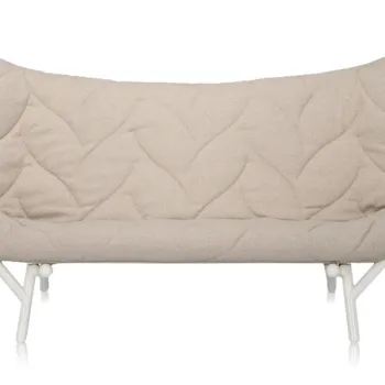 Canapea Kartell Foliage design Patricia Urquiola cadru alb tapiterie Trevira Beige imagine
