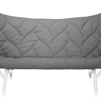 Canapea Kartell Foliage design Patricia Urquiola cadru alb tapiterie Trevira Grey imagine