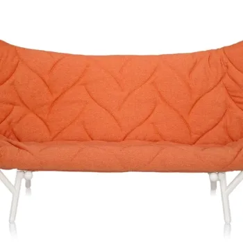 Canapea Kartell Foliage design Patricia Urquiola cadru alb tapiterie Trevira Orange imagine