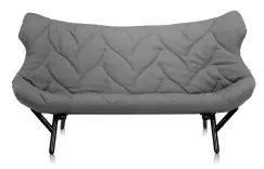 Canapea Kartell Foliage design Patricia Urquiola cadru negru tapiterie Trevira gri imagine