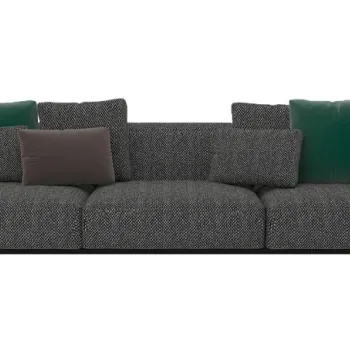 Canapea Kartell Largo design Piero Lissoni cu trei locuri Gubbio Dark Grey imagine