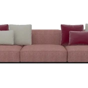 Canapea Kartell Largo design Piero Lissoni cu trei locuri Gubbio Pink imagine