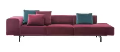 Canapea Kartell Largo Velluto design Piero Lissoni cu 3 locuri brat dreapta 298cm rosu cardinal imagine