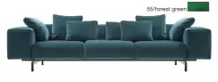 Canapea Kartell Largo Velluto design Piero Lissoni cu 3 locuri doua brate 301cm verde padure imagine