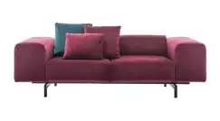 Canapea Kartell Largo Velluto design Piero Lissoni cu doua locuri doua brate 226cm rosu cardinal imagine