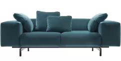 Canapea Kartell Largo Velluto design Piero Lissoni cu doua locuri doua brate 226cm turcoaz imagine
