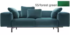 Canapea Kartell Largo Velluto design Piero Lissoni cu doua locuri doua brate 226cm verde padure imagine