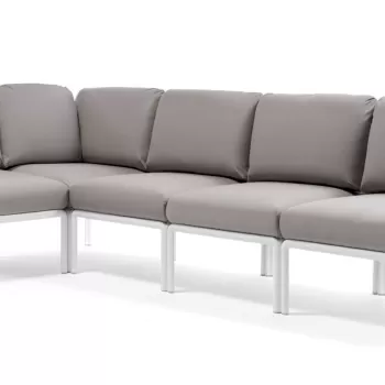 Canapea modulara exterior Nardi Komodo 5 294x154cm cadru alb perne gri komodo imagine