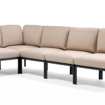 Canapea modulara exterior Nardi Komodo 5 294x154cm cadru antracit perne canvas Sunbrella imagine