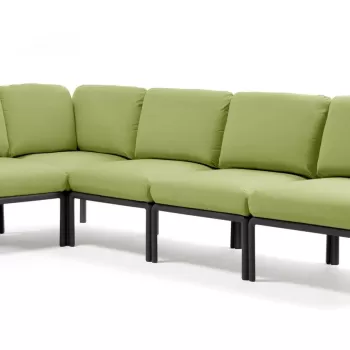 Canapea modulara exterior Nardi Komodo 5 294x154cm cadru antracit perne verde avocado Sunbrella imagine