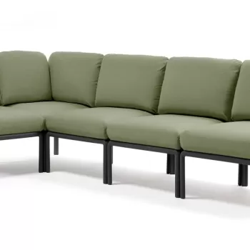 Canapea modulara exterior Nardi Komodo 5 294x154cm cadru antracit perne verde giungla Sunbrella imagine