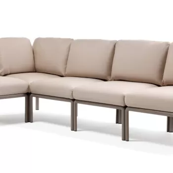 Canapea modulara exterior Nardi Komodo 5 294x154cm cadru taupe perne canvas Sunbrella imagine