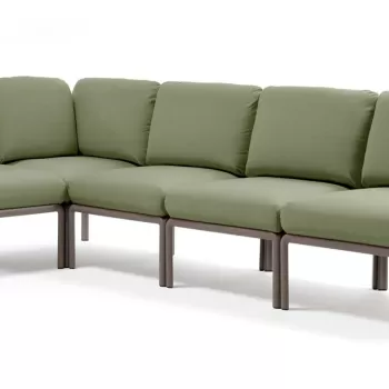Canapea modulara exterior Nardi Komodo 5 294x154cm cadru taupe perne verde giungla Sunbrella imagine
