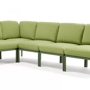 Canapea modulara exterior Nardi Komodo 5 294x154cm cadru verde perne verde avocado Sunbrella imagine