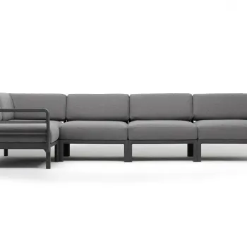 Canapea modulara exterior Nardi Maximo 5 341x182cm cadru gri Basalto perne gri Lava Sunbrella imagine