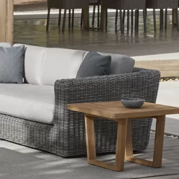 Canapea modulara exterior Point Heritage cu 2 locuri brat dreapta structura aluminiu cadru gri textil gri G2 1252 imagine