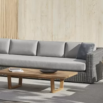 Canapea modulara exterior Point Heritage cu 3 locuri brat dreapta structura aluminiu cadru gri textil gri G2 1252 imagine