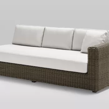 Canapea modulara exterior Point Heritage cu 3 locuri brat dreapta structura aluminiu cadru maro textil alb G1 22 imagine