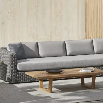 Canapea modulara exterior Point Heritage cu 3 locuri brat stanga structura aluminiu cadru gri textil gri G2 1252 imagine