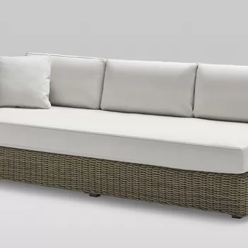 Canapea modulara exterior Point Heritage cu 3 locuri brat stanga structura aluminiu cadru maro textil alb G1 22 imagine